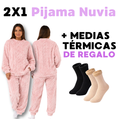 PIJAMA NUVIA 2 PIEZAS | 2x1 + MEDIAS TERMICAS DE REGALO
